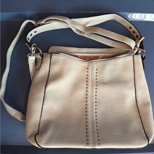 Baby Blue Textured Leather Shoulder Bag with Adjustable Strap